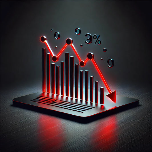 A chart declining representing a blog is failing by decreased clicks.