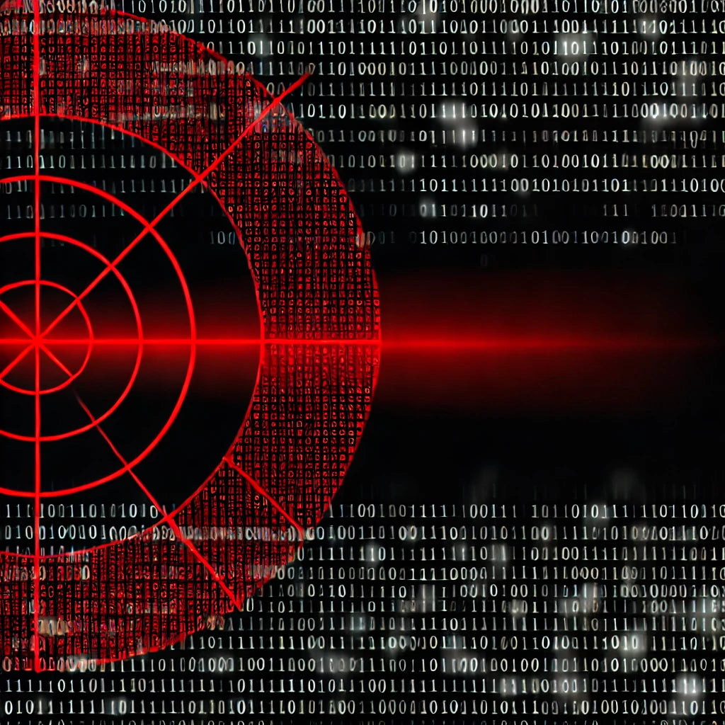 A radar screen made of binary code representing network scanning in ethical hacking