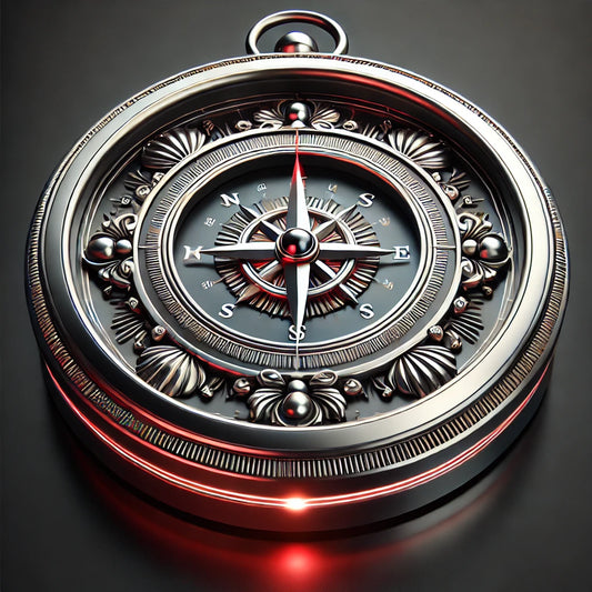 A compass which represents discovering what you truly want in life. If you find out what you want to do, it serves as a compass that guides you throughout your life until you reach your desired destination.