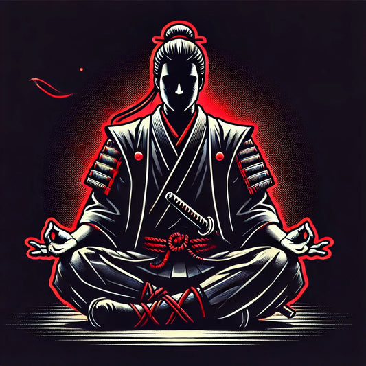 A samurai meditating which represents self awareness. 